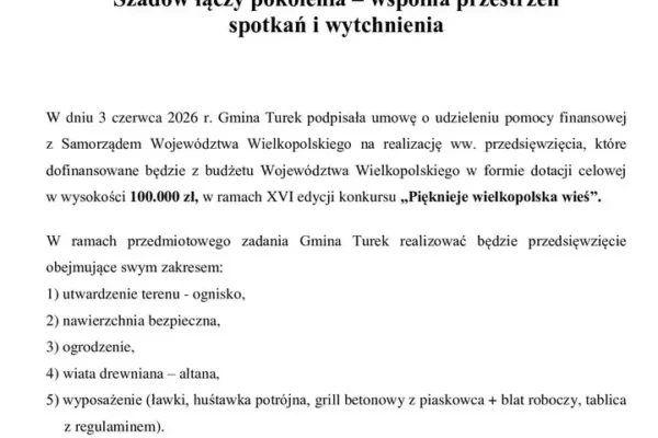 Szadów z nowym miejscem spotkań – gmina Turek pozyskała 100 tys. zł