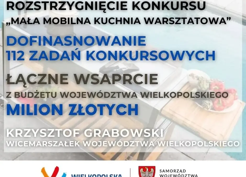 Dofinansowanie dla KGW w gminie Malanów w konkursie „Mała Mobilna Kuchnia Warsztatowa”