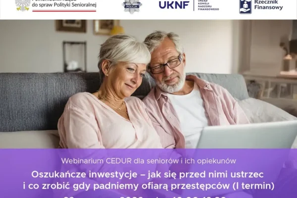 Bezpłatne webinarium dla seniorów o oszukańczych inwestycjach – 29 czerwca