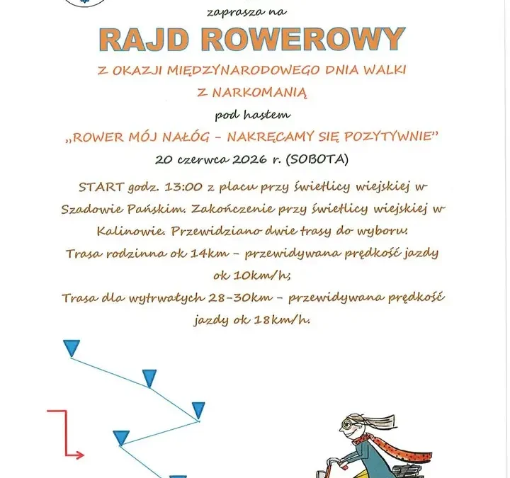 Rajd rowerowy w Gminie Turek z okazji Dnia Walki z Narkomanią