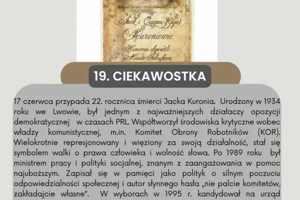 22. rocznica śmierci Jacka Kuronia – wspomnienie wybitnego działacza opozycji