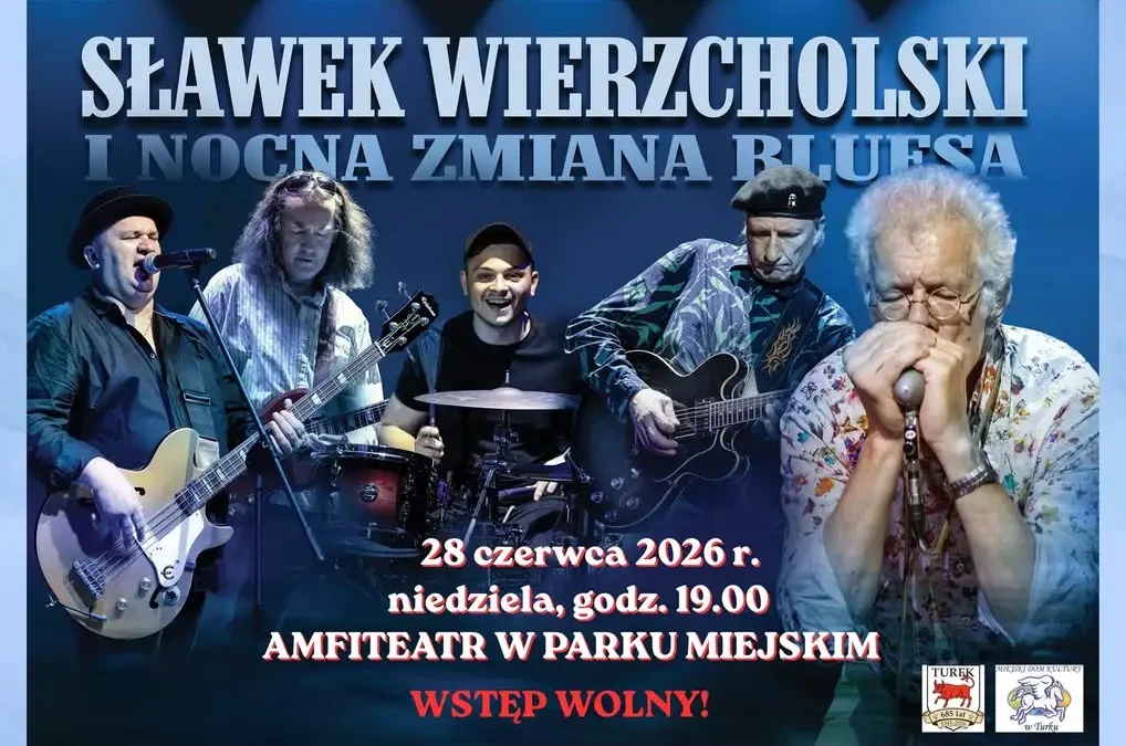 Koncert Nocnej Zmiany Bluesa w Parku Żerminy Składkowskiej w Turku