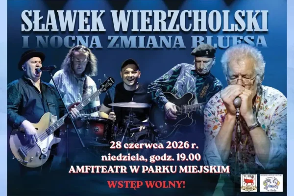 Koncert Nocnej Zmiany Bluesa w Parku Żerminy Składkowskiej w Turku