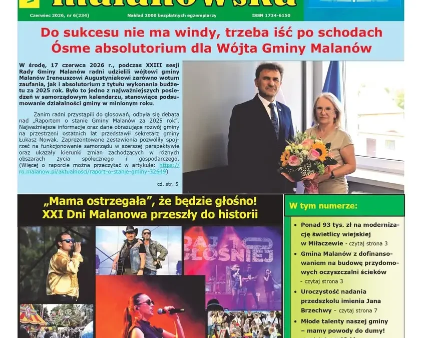 Najnowsza Gazeta Malanowska już dostępna – przedwakacyjne wydanie pełne informacji