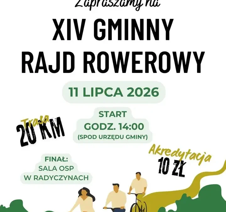 XIV Gminny Rajd Rowerowy – zapisy do 6 lipca w CKBP