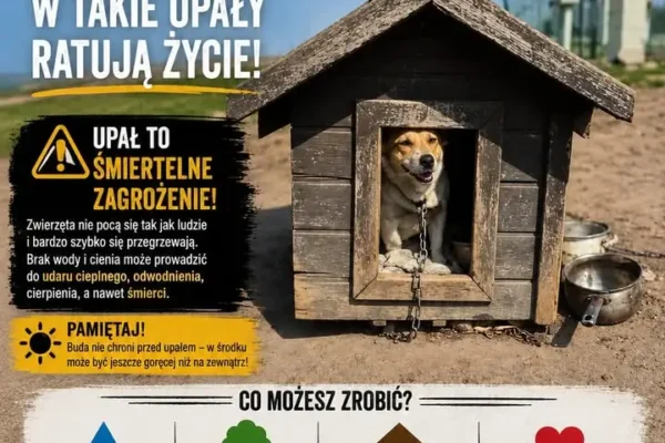 Upały śmiertelnie groźne dla zwierząt – jak pomóc?