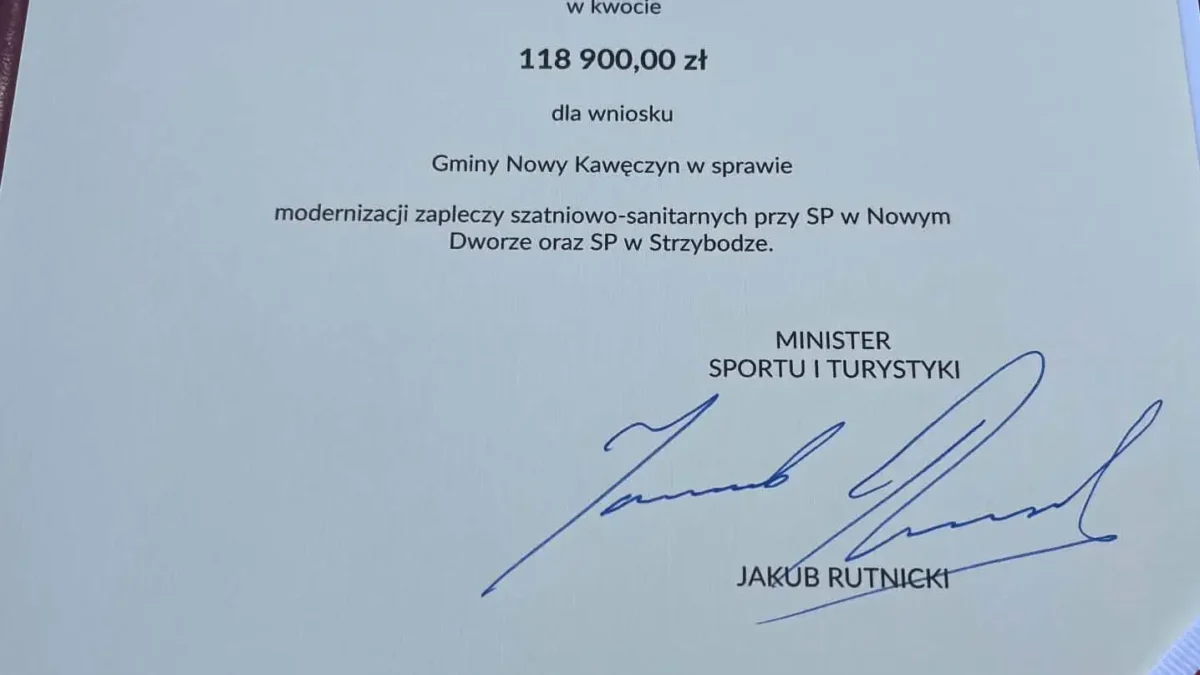 Gmina Nowy Kawęczyn otrzymała dofinansowanie na modernizację szatni sportowych