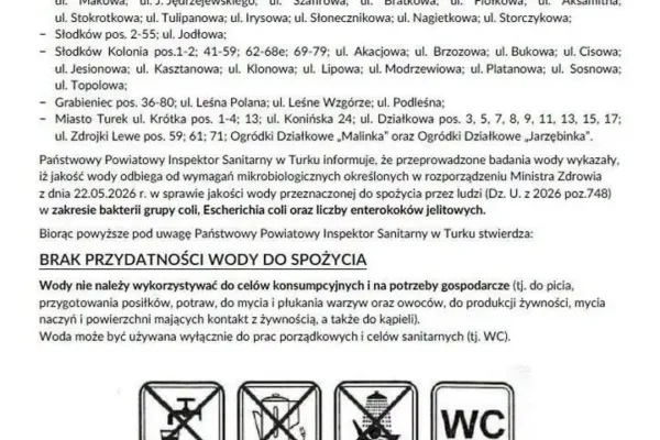 Woda w Słodkowie nie nadaje się do picia – uruchomiono punkty dystrybucji