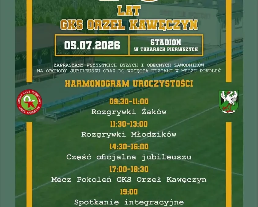 30-lecie GKS Orzeł Kawęczyn – wielkie święto piłki nożnej już 5 lipca