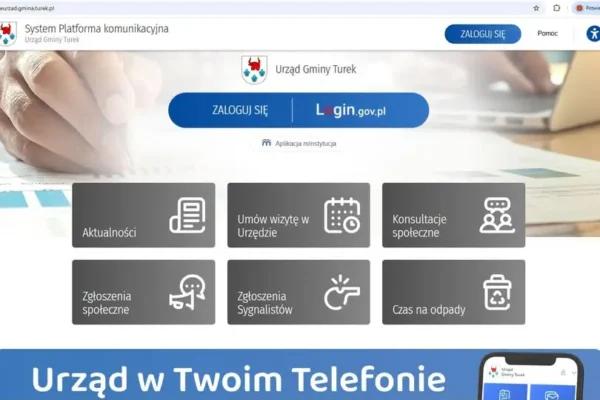 Blisko 300 mieszkańców Gminy Turek korzysta z eUrzędu – nowe e-usługi dostępne online