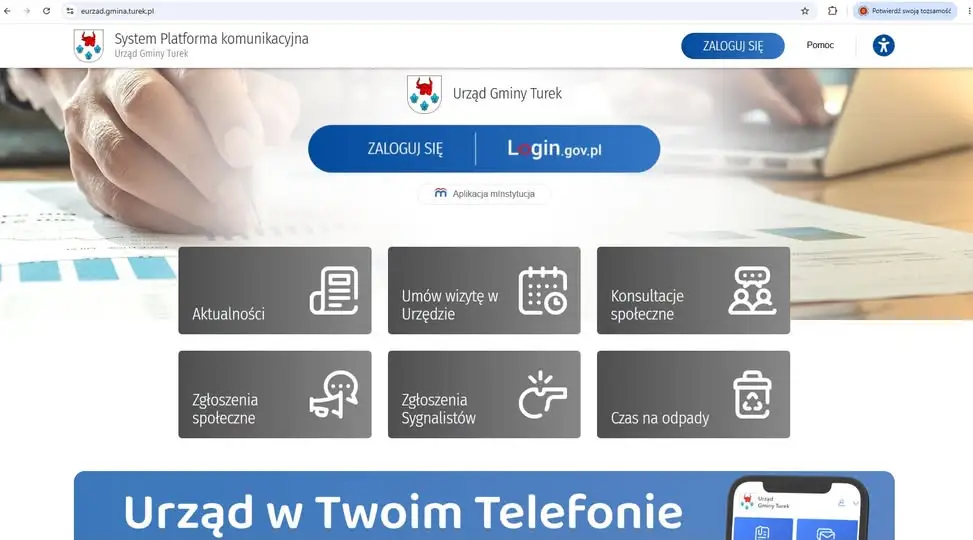 Blisko 300 mieszkańców Gminy Turek korzysta z eUrzędu – nowe e-usługi dostępne online