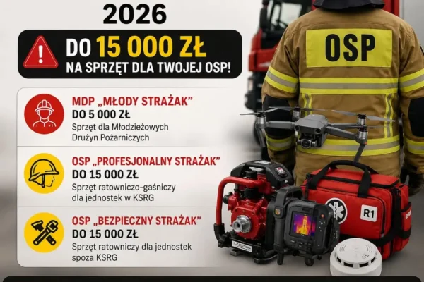 Ruszył konkurs FSUSR „Bezpieczna Wieś” 2026 – do 15 000 zł dla OSP