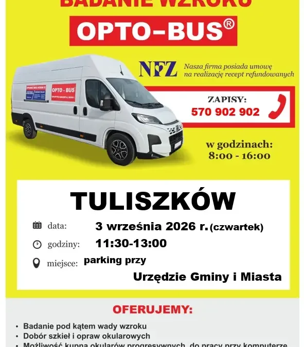 Bezpłatne badanie wzroku w Tuliszkowie – zapisy trwają