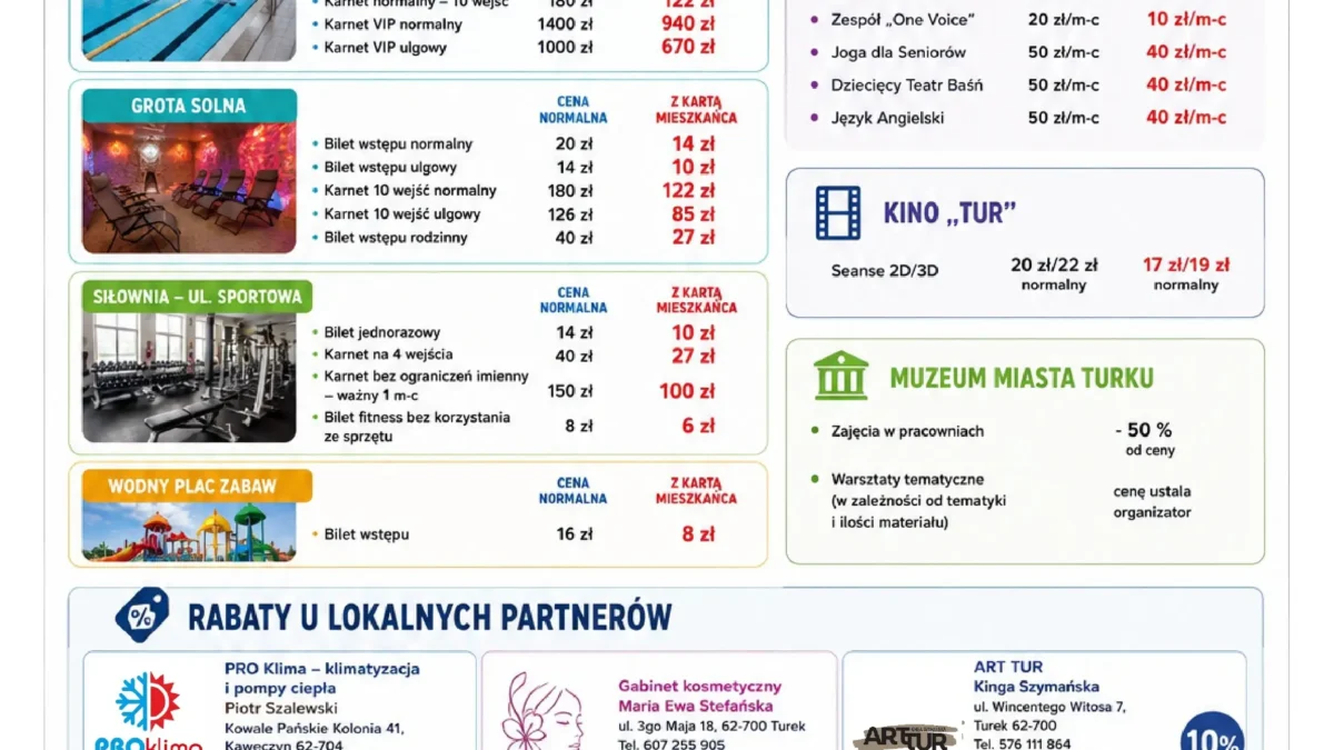Nowi partnerzy Turkowskiej Karty Mieszkańca – więcej zniżek dla mieszkańców