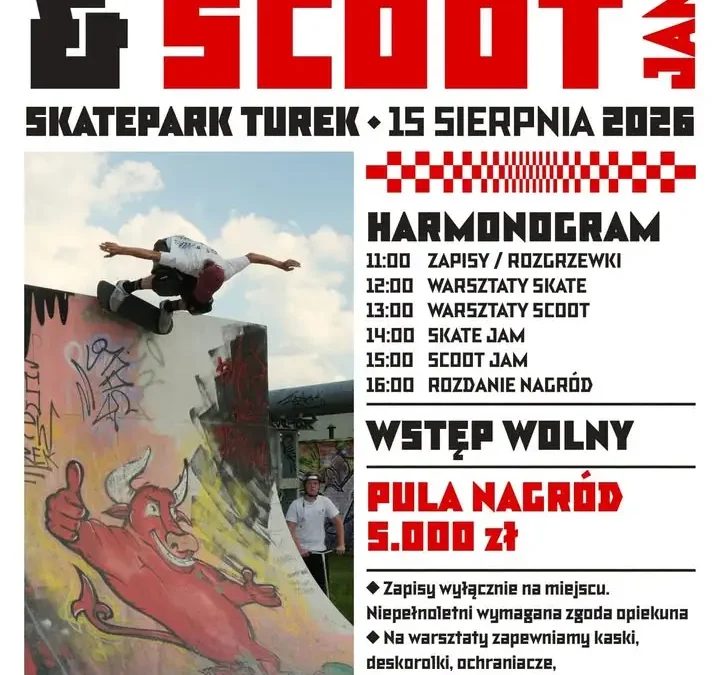 Skate Jam i Scoot Jam w Turku – warsztaty, zawody i 5000 zł nagród