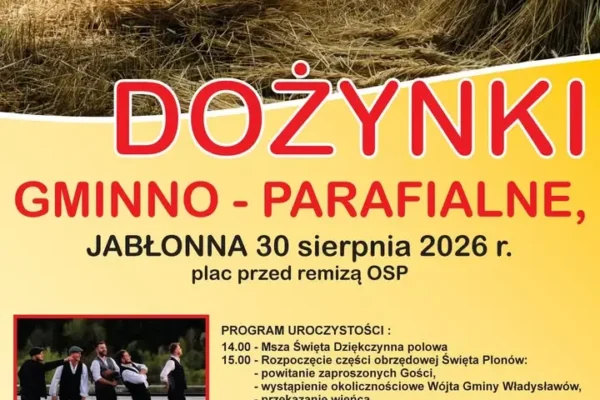 Dożynki Gminno-Parafialne w Jabłonnie – święto plonów 30 sierpnia
