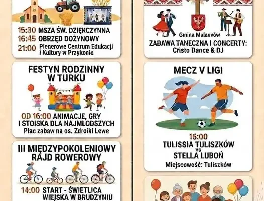 Weekend pełen atrakcji w Powiecie Tureckim: dożynki, festyn i mecz