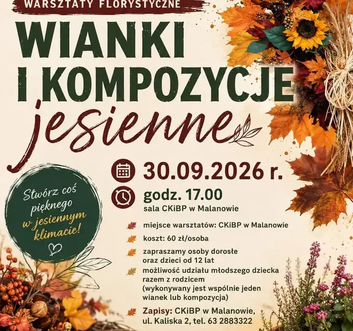 Jesienne warsztaty florystyczne w Malanowie – stwórz własny wianek