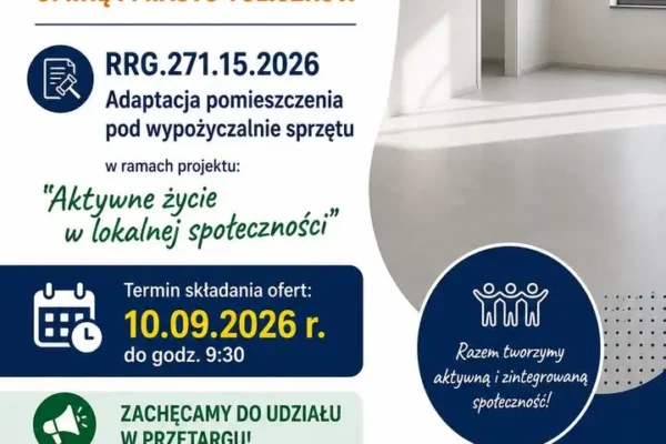 Gmina Tuliszków ogłasza przetarg na adaptację pomieszczenia pod wypożyczalnię sprzętu