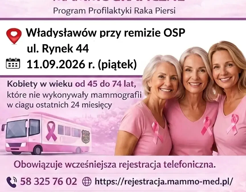 Bezpłatna mammografia w Władysławowie – zapisy na 11 września