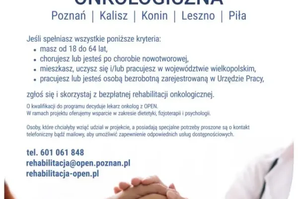 Bezpłatna rehabilitacja onkologiczna w Wielkopolsce – zapisy trwają