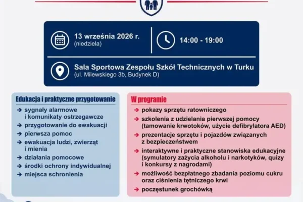 Bezpłatne szkolenie z ochrony ludności w Turku – zaproszenie dla mieszkańców powiatu