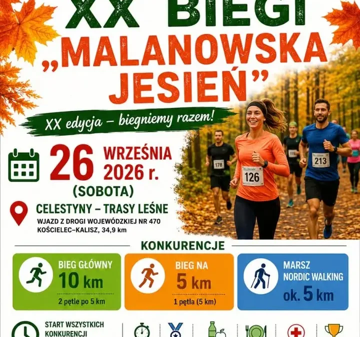 XX Biegi „Malanowska Jesień” – zapisy trwają!