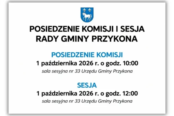 Przykona: 1 października obrady Komisji i Sesja Rady Gminy – transmisja online