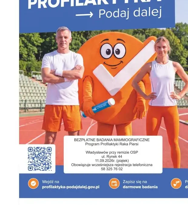 Bezpłatna mammografia w Władysławowie – 11 września przy Remizie OSP