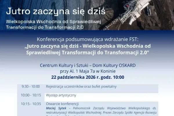 Konferencja o przyszłości Wielkopolski Wschodniej w Koninie – zapisy do 15 października