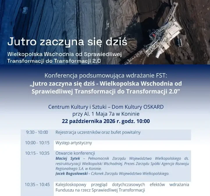 Konferencja o przyszłości Wielkopolski Wschodniej w Koninie – zapisy do 15 października