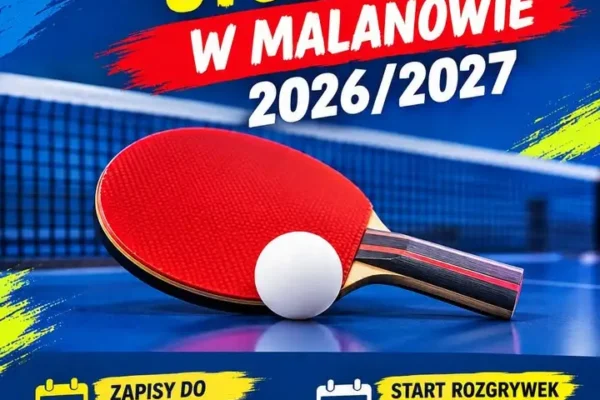 Malanów: Rusza Indywidualna Liga Tenisa Stołowego 2026/2027 – zgłoszenia do 30 października