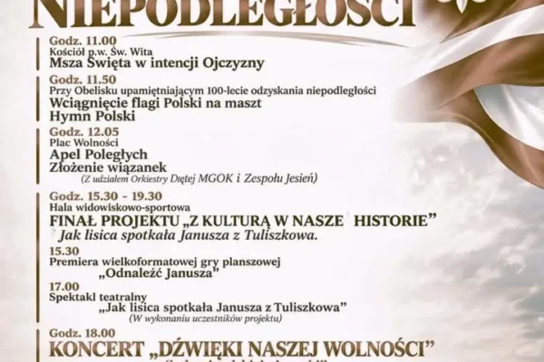 Tuliszków zaprasza na obchody Święta Niepodległości 11 listopada 2026